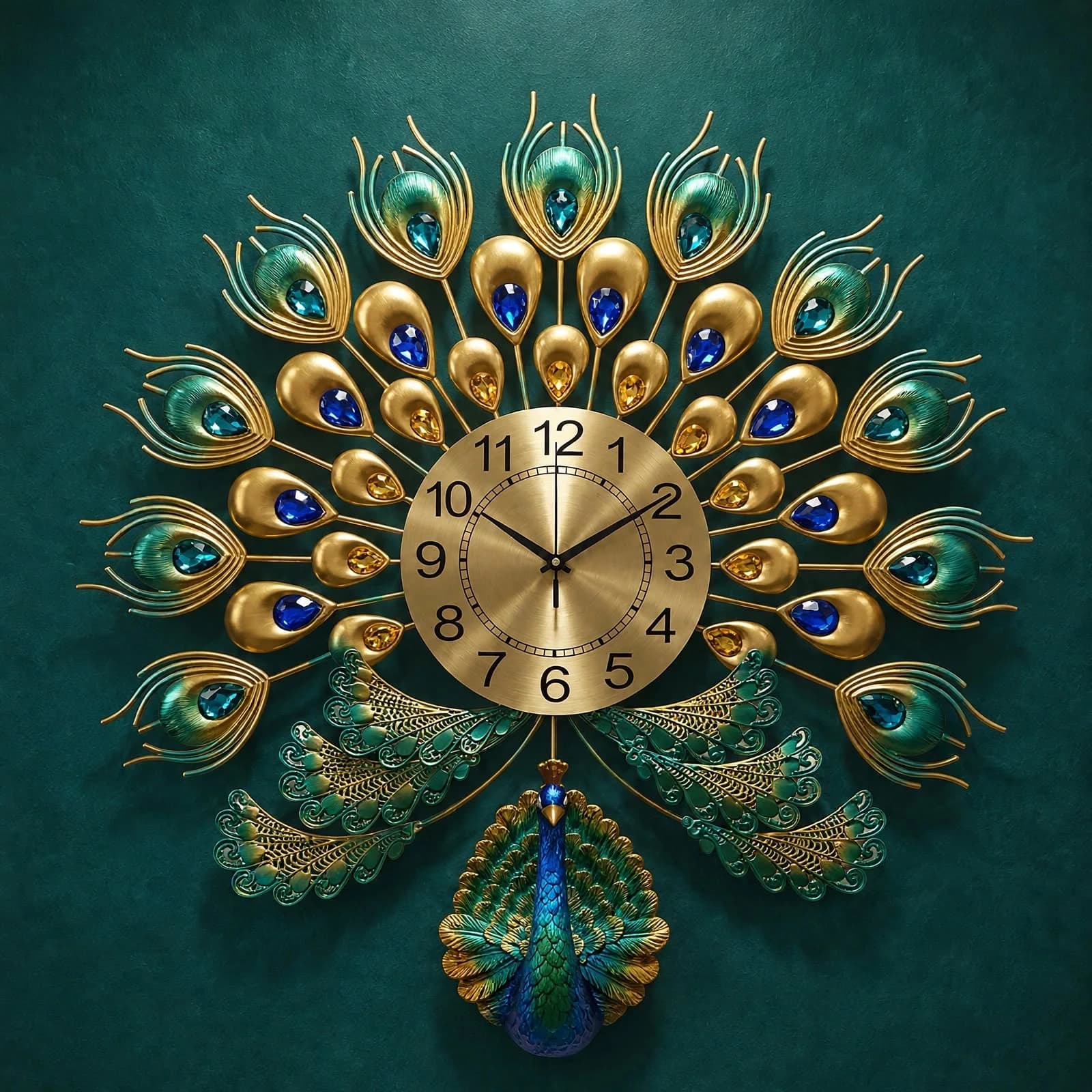 Handpicked peacock art wall clocks