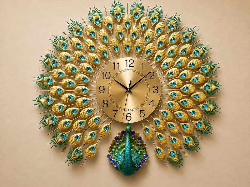 Peacock Art Clocks