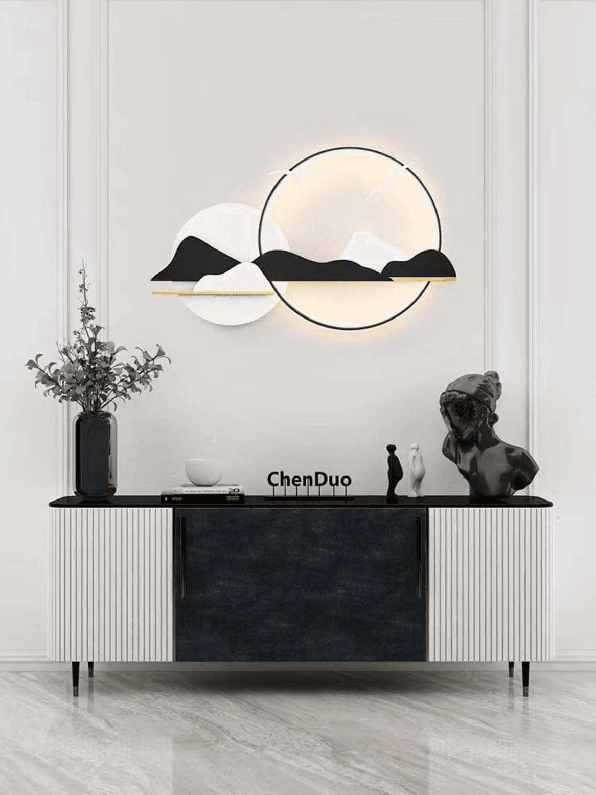 LED Metal Art Lunar Mountainscape