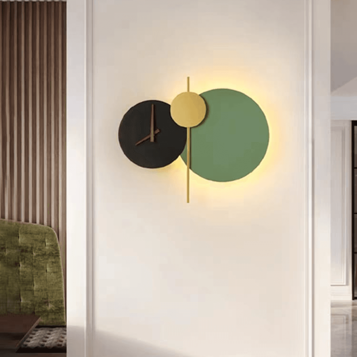 LED Metal Art Lunar Eclipse Illuminated Wall Clock