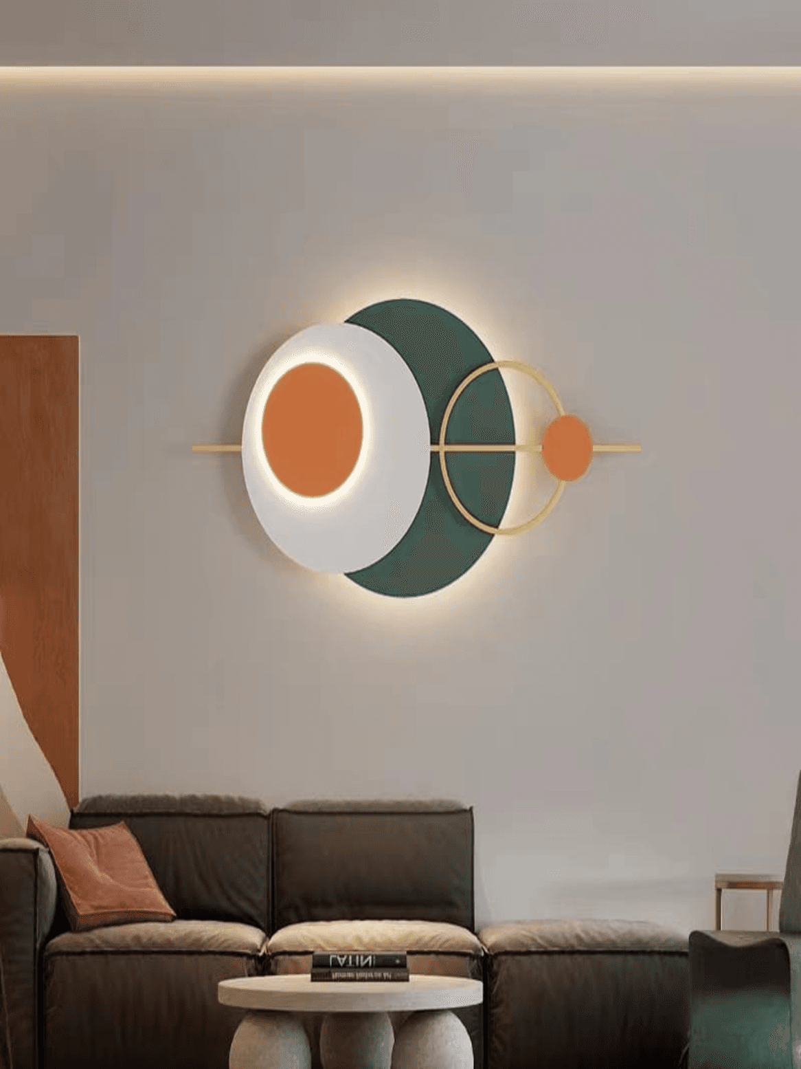 LED Metal Art Geometric Eclipse Sconce