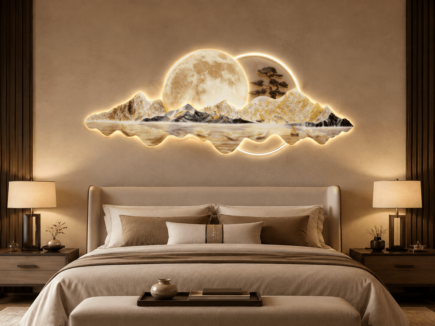 Modern Crystal Wall Art For Wall Decor With LED Lights Style 2